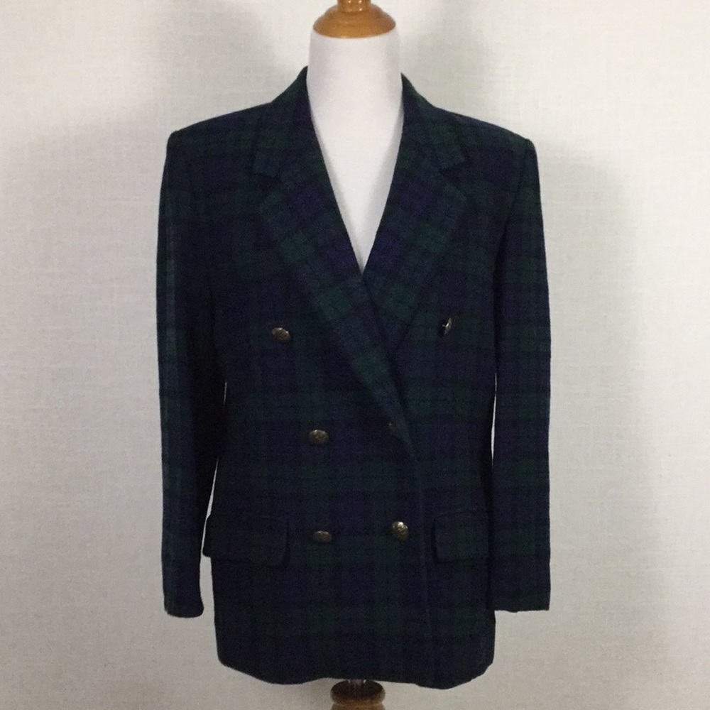 Vintage Pendleton Oversized Plaid Wool Blazer - image 1